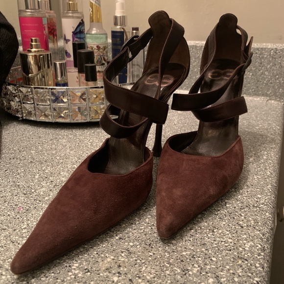 Stylish suede and leather heel - Picture 6 of 7